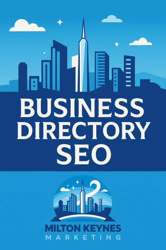 City skyline with business directory focus