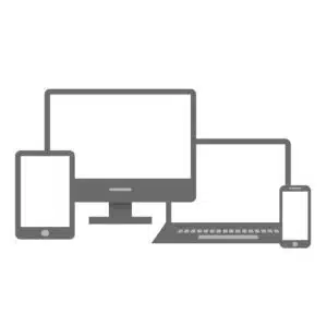 Various electronic devices in silhouette