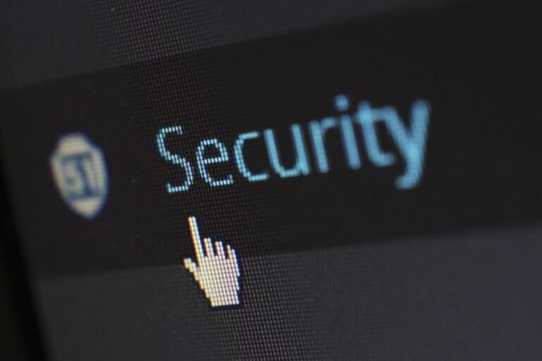 Cursor hovering over security option