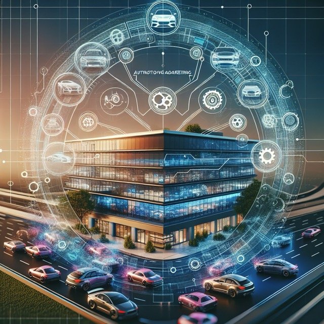 Futuristic automotive marketing technology concept.