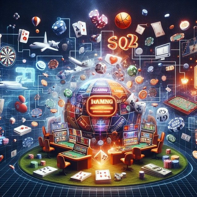 Vibrant casino gaming themed illustration.