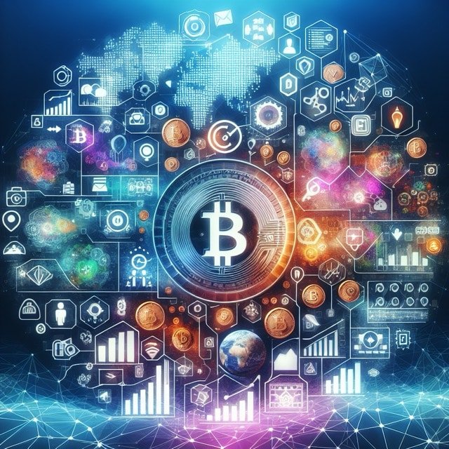 Digital currencies and technology visualisation.
