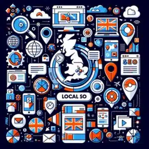 Colourful icons representing UK digital marketing