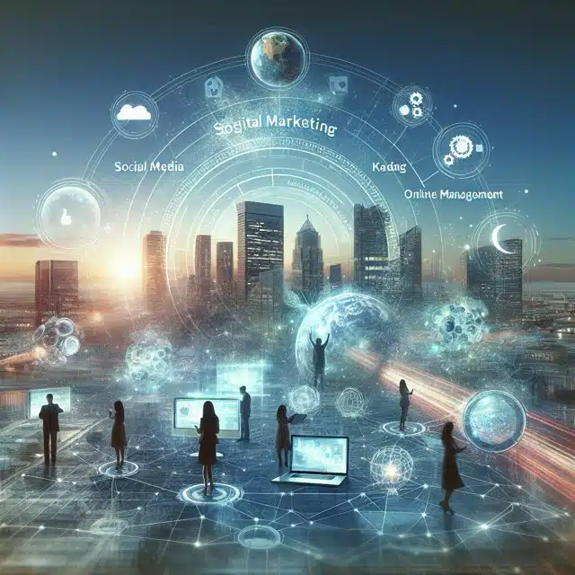 Digital marketing in a futuristic city