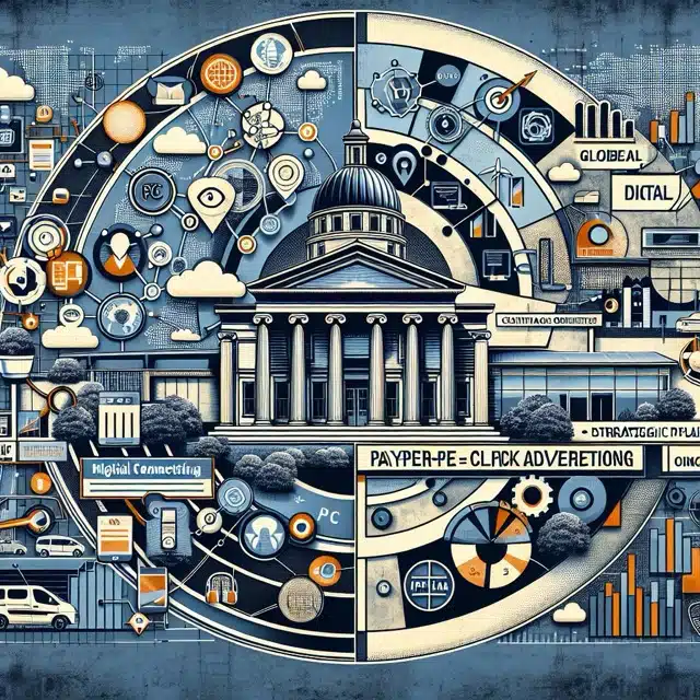 Digital marketing concepts and analytics visualisation.