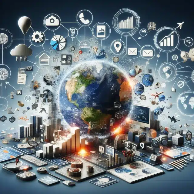 Global connectivity through digital technology.