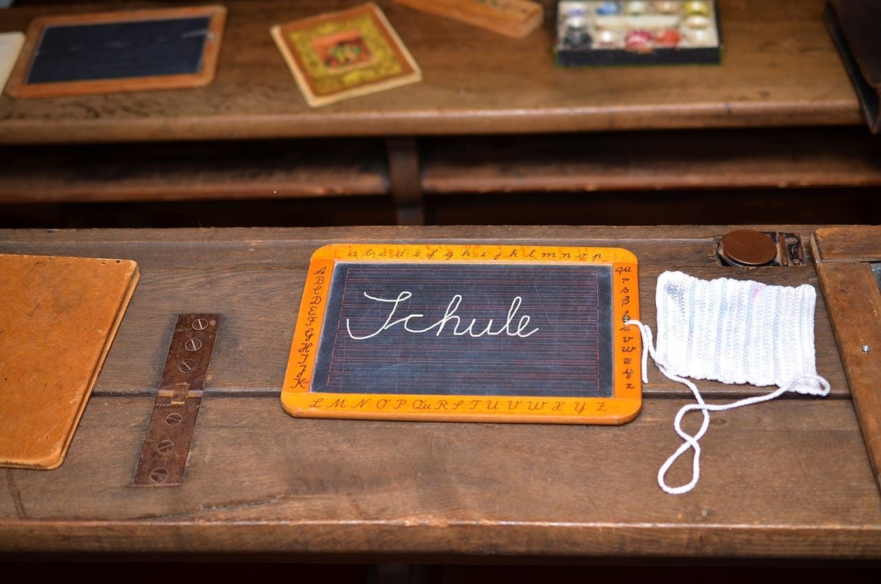 top-rated seo company innorthampton 1 Vintage school items on wooden desk.