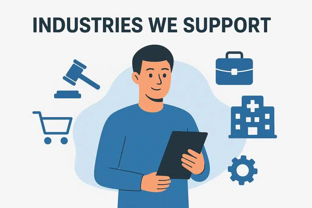 Milton Keynes Digital Marketing Agency 6 Support for various industries illustrated.
